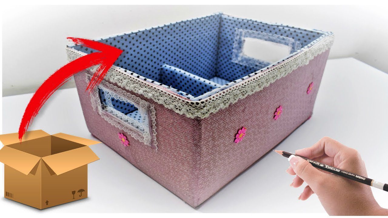 Cómo forrar una caja de cartón con papel y cola ️
